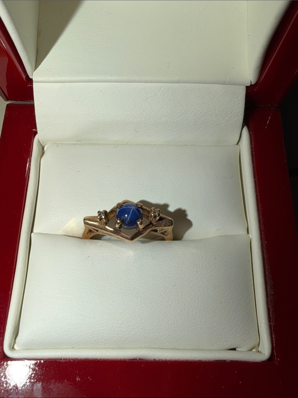 10k solid Vintage Estate womens Linde star Sapphire ring